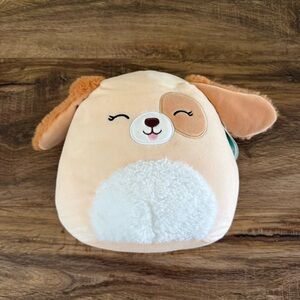 SQUISHMALLOWS Harrison Tan and White Dog Plush 8” NWT